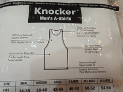 Knocker White 3 piece Tank Top A-Shirts 100% Cotton Size 3 XL (54-56) AKW001