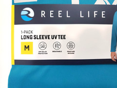 REEL LIFE Men’s Long Sleeve UV Tee Size M Green UPF 50+ NWT