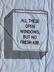 Fuckjerry ‘Windows Tee’ (All These Open Windows But No Fresh Air) T-Shirt Large