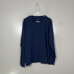 Mack Weldon Shirt Mens XL Blue 100% Pima Cotton Long Sleeve Crewneck Tagless Tee