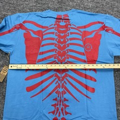 LRG Dead Serious Shirt Mens 2XL Blue Skeleton Lifted Research Group Kanye Glow