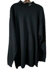 NWT Nike Golf TShirt Vtg 90’s Black Mock Neck Long Sleeve Cotton Swoosh Men XXL