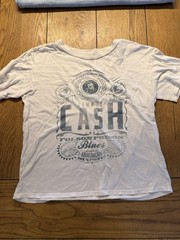 Johnny Cash Live at Folsom Prison Concert WHITE Cotton Womens Sz Xs Baby Tee