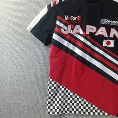 Eternity BC AD Shirt Mens L Black Red White Color Block Japan Katakana Motor 1