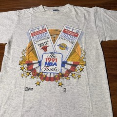 Vintage NBA FINALS CHICAGO BULLS LA LAKERS T-SHIRT TEE BASKETBALL Medium 90s