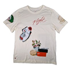 Nike Jordan Artist Series Jacob Rochester Flight World Tour T Shirt Mens L Cream