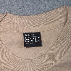 BVD Men’s Beige Tan Pocket T-Shirt Size M 38-40 100% Cotton Made USA
