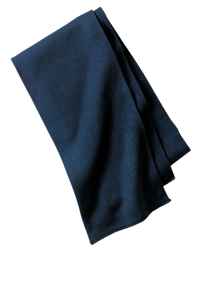 Port And Company Knitted Scarf – Navy