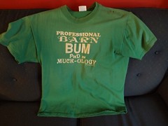 VTG 90s Barn Bum PHD in Muck-ology Country Western Cowboy Horse T Shirt L stable