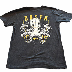 Costa Men’s Gray Octopus Fishing Graphic Tee Crew Neck Short Sleeve Size M