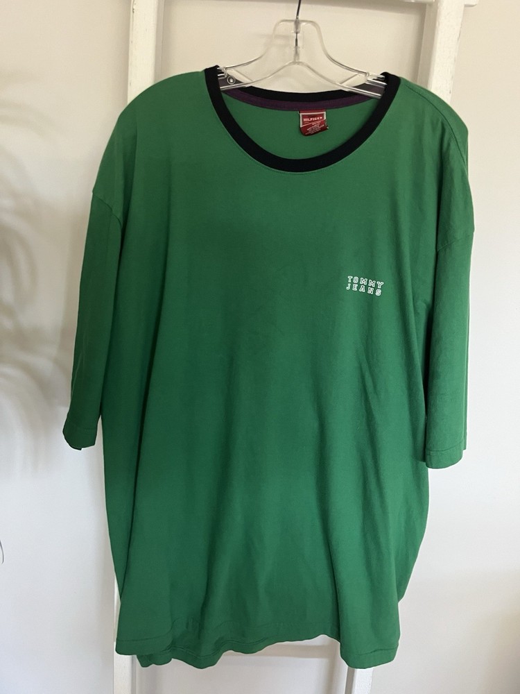 Tommy Hilfiger Men’s Y2K Green Short Sleeve T-Shirt Size XL