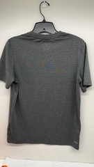 Adidas Climate Child Size Large 14/16 Gray/ Orange Logo Short Sleeve T-Shirt