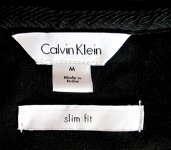 MENS CALVIN KLEIN V-NECK SLIM FIT BLACK T-SHIRT SIZE M