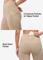Women’s Fleece Lined Pants Thermal Leggings Winter Bootcut Yoga Pants Zipper …