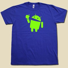 Android Eats Apple Super Soft Cotton T-Shirt FUNNY & Nerdy computer geek TSHIRT!