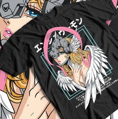 Angewomon T Shirt – 90s Anime Digimon Manga Cosplay Girl Kawaii Shirt Black