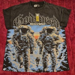 Godspeed NY Space Tour Astronaut All-Over Tee Black Mens Small NWT Rhinestone…