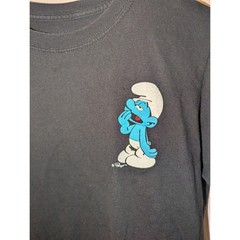 Smurfs Graphic T Shirt Double Sided 100% Cotton Funny Cute Mushroom Adult M