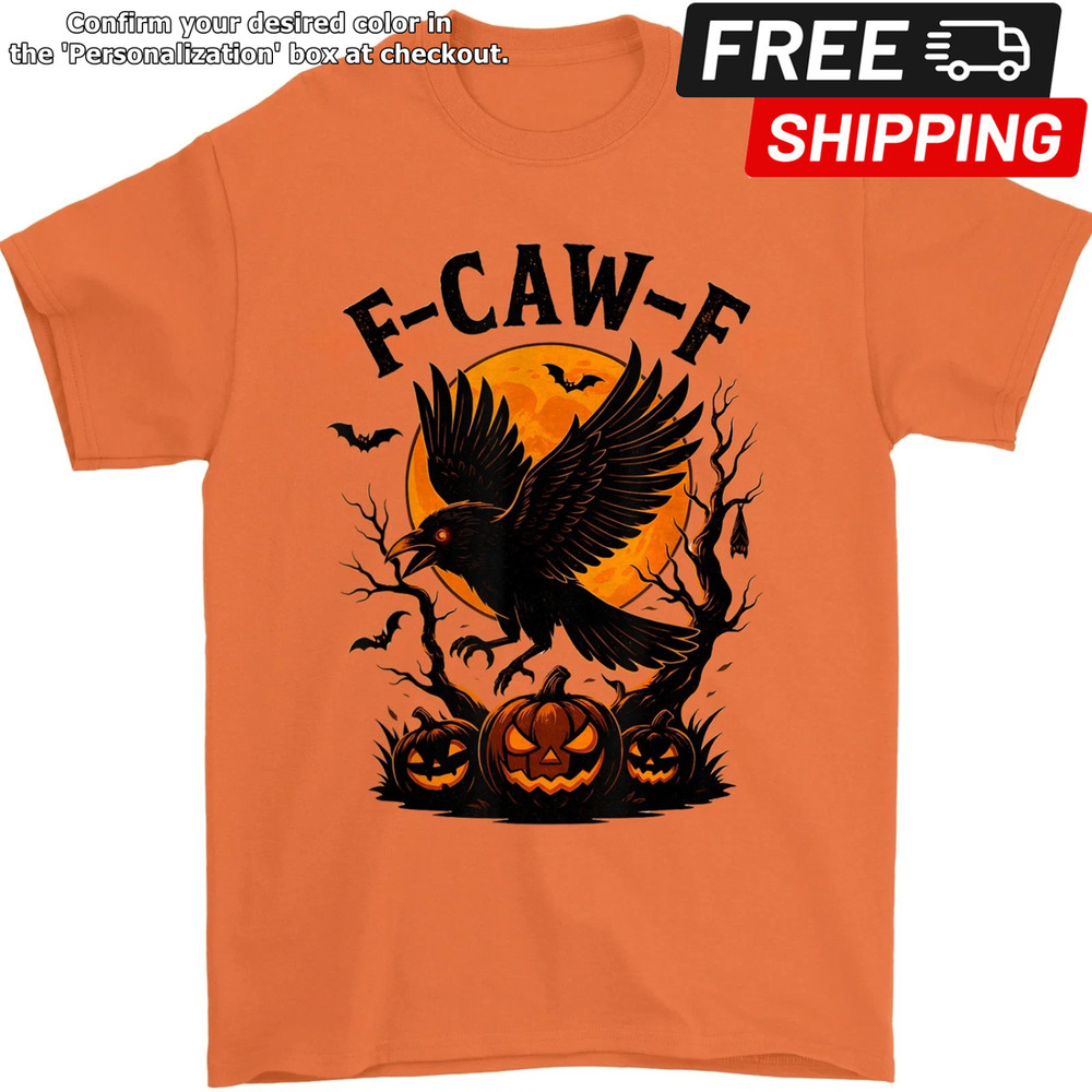 Black Crow F-Caw-F Shirt Black Bird Novelty T-Shirt Fcawf Funny Moon