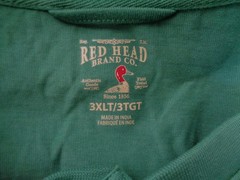Men’s Short Sleeve, Cotton Henley’s by Red Head in Size 3XLT-Qty 2