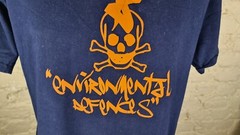 rare SEVENTY SEVEN ‘Environmental Defences’ Men’s T-Shirt Size: Large VERY GOOD