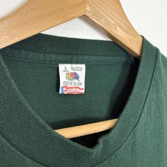 Vintage 90s Gold Metallic Foil Dragon Asian Tee Shirt Green Large Single Stitch