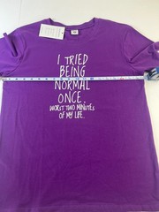 Mimooran “I Tried Being Normal Once” Purple tshirt Size S