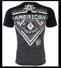 AMERICAN FIGHTER Heather Grey Black CROSSROADS CAMO Athletic Graphic T-shirt NWT