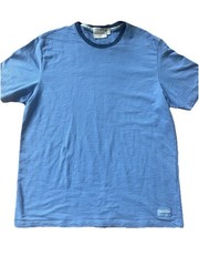Scotch & Soda Mens XL Blue Waffle Knit Crew Neck Textured T-Shirt Amsterdam