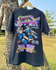 Rare Street Fighter II Graphic Basic Black Graphic T shirt Basic tee NH20975