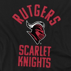 Rutgers University Adult T-Shirt Scarlet Knights Logo, Black, S-5XL