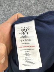 Siksilk Shirt Mens Large Slim Fit Tee Tournament Blue T Shirt Navy Sik Silk N98