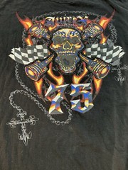 Avirex Skull Chains Tee Shirt Size XL Embroidered Grunge 100% Cotton Vibrant
