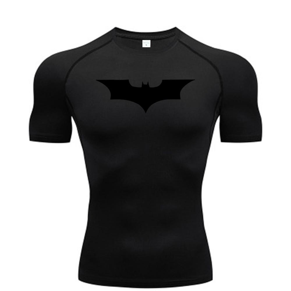 Bat Printed Men’s Tight T-shirt Running Compression Compression T Shirt Gym .