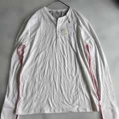 Paul Smith Long Sleeve T-shirt White Henry Neck Size XL Casual Japan