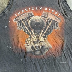Vintage Harley Davidson Tank Top 3D Emblem Biker Rare Distressed Faded Mens L