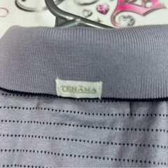 TEHAMA polo sleeveless tank top stripes dotted Lavender Sleeveless Blouse