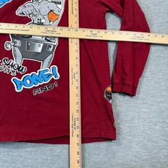 AND1 Shirt Men M Maroon Long Sleeve Take A Shot Jack In Box Graphic Vintage Y2K