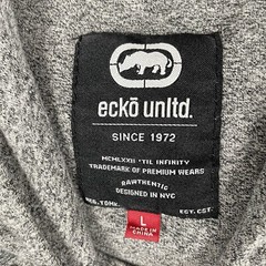 Ecko Unltd Hooded T Shirt Mens Size L Short Sleeve Logo Pullover Pocket Hip Hop