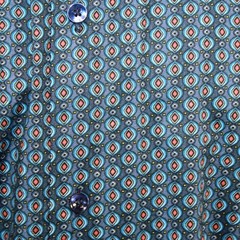 Stacy Adams Modern Fit Vintage Geometric Diamond Print Men’s Shirt Retro XL
