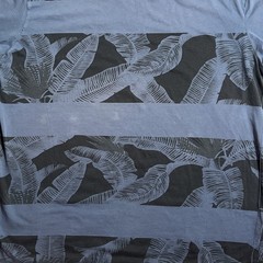 Quiksilver Floral Shirt Mens Large Blue Striped Beach Summer Hawaiian Tropical