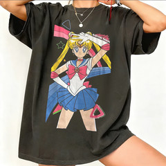 Sailor Moon Retro 90S Anime Graphic T Shirt Summer Cotton Men Women Tee Streetwe