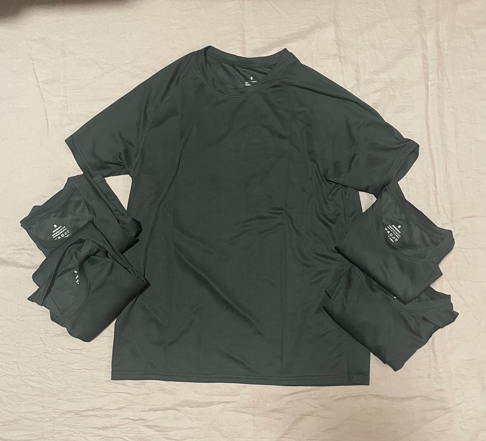 5 Pack Black Men’s Small Workout Tee Shirts 100% Polyester (Five)