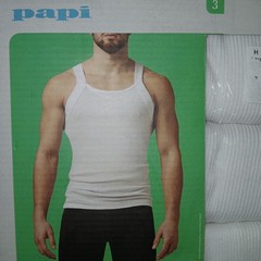 NEW 3 PACK MENS PAPI COTTON STRETCH SOFT TOUCH TAG FREE TANK TOPS Medium