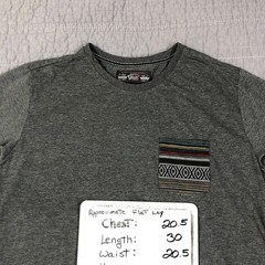 Beautiful Giant Shirt Men Large Gray Tribal Pocket Tee Heather Aztec Crewneck