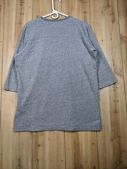 Homage 07 Vintage Style 3/4 Sleeve Baseball Tee Gray Blue Soft Cotton Blend XL