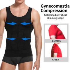 Gynecomastia Moobs Compression Vest Shirts Men Tank Top Slimming Body Shaper US