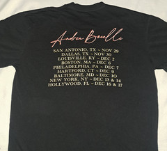 Andrea Bocelli Winter Tour 2023 USA T Shirt Size L