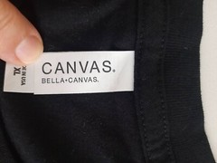 Bella+Canvas Mens Graphic T-Shirt Sz XL Black Stripe Abstract Female Figure Crew