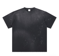Men’s Black Solid Crew Neck Short Sleeve T-Shirt Regular Fit Size 2XL